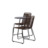 Bacong Cafetable Steel – Černá / Kulatý ø60** +Lindos Jídelní židle Hliník – Černá / _2