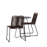Bacong Cafetable Steel – Černá / Kulatý ø60** +Lindos Jídelní židle Hliník – Černá / _2