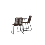 Bacong Cafetable Steel – Černá / Kulatý ø60** +Lindos Jídelní židle Hliník – Černá / _2