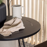 Bacong Cafetable Steel – Černá / Kulatý ø60** +Lindos Jídelní židle Hliník – Černá / _2