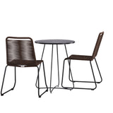 Bacong Cafetable Steel – Černá / Kulatý ø60** +Lindos Jídelní židle Hliník – Černá / _2