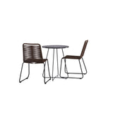 Bacong Cafetable Steel – Černá / Kulatý ø60** +Lindos Jídelní židle Hliník – Černá / _2