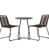 Bacong Cafetable Steel – Černá / Kulatý ø60** +Lindos Jídelní židle Hliník – Černá / _2