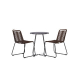 Bacong Cafetable Steel – Černá / Kulatý ø60** +Lindos Jídelní židle Hliník – Černá / _2