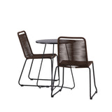 Bacong Cafetable Steel – Černá / Kulatý ø60** +Lindos Jídelní židle Hliník – Černá / _2
