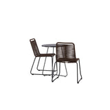 Bacong Cafetable Steel – Černá / Kulatý ø60** +Lindos Jídelní židle Hliník – Černá / _2