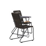 Bacong Cafetable Steel – černá / kulatá ø60** + Bois Jídelní židle Steel – černá / tmavě šedá lano _2
