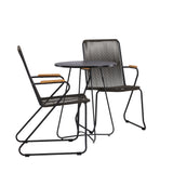 Bacong Cafetable Steel – černá / kulatá ø60** + Bois Jídelní židle Steel – černá / tmavě šedá lano _2