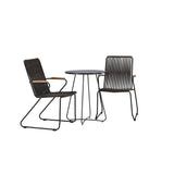 Bacong Cafetable Steel – černá / kulatá ø60** + Bois Jídelní židle Steel – černá / tmavě šedá lano _2