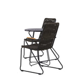 Bacong Cafetable Steel – černá / kulatá ø60** + Bois Jídelní židle Steel – černá / tmavě šedá lano _2