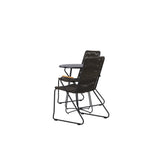 Bacong Cafetable Steel – černá / kulatá ø60** + Bois Jídelní židle Steel – černá / tmavě šedá lano _2