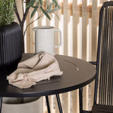 Bacong Cafetable Steel – černá / kulatá ø60** + Bois Jídelní židle Steel – černá / tmavě šedá lano _2