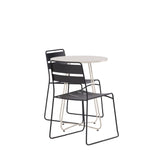 Bacong Cafetable Steel – béžová / kulatá ø60** + jídelní židle Lina – černá _2