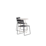 Bacong Cafetable Steel – béžová / kulatá ø60** + jídelní židle Lina – černá _2