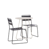 Bacong Cafetable Steel – béžová / kulatá ø60** + jídelní židle Lina – černá _2