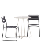 Bacong Cafetable Steel – béžová / kulatá ø60** + jídelní židle Lina – černá _2