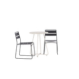 Bacong Cafetable Steel – béžová / kulatá ø60** + jídelní židle Lina – černá _2