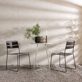 Bacong Cafetable Steel – béžová / kulatá ø60** + jídelní židle Lina – černá _2