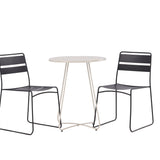 Bacong Cafetable Steel – béžová / kulatá ø60** + jídelní židle Lina – černá _2