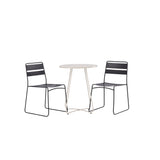 Bacong Cafetable Steel – béžová / kulatá ø60** + jídelní židle Lina – černá _2
