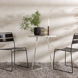 Bacong Cafetable Steel – béžová / kulatá ø60** + jídelní židle Lina – černá _2