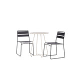 Bacong Cafetable Steel – béžová / kulatá ø60** + jídelní židle Lina – černá _2