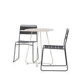 Bacong Cafetable Steel – béžová / kulatá ø60** + jídelní židle Lina – černá _2