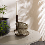 Bacong Cafetable Steel – béžová / kulatá ø60** + jídelní židle Lina – černá _2