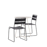 Bacong Cafetable Steel – béžová / kulatá ø60** + jídelní židle Lina – černá _2