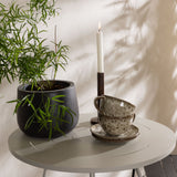 Bacong Cafetable Steel – béžová / kulatá ø60** + jídelní židle Lina – černá _2