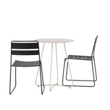 Bacong Cafetable Steel – béžová / kulatá ø60** + jídelní židle Lina – černá _2