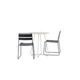 Bacong Cafetable Steel – béžová / kulatá ø60** + jídelní židle Lina – černá _2