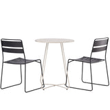 Bacong Cafetable Steel – béžová / kulatá ø60** + jídelní židle Lina – černá _2