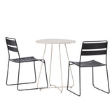 Bacong Cafetable Steel – béžová / kulatá ø60** + jídelní židle Lina – černá _2