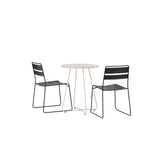 Bacong Cafetable Steel – béžová / kulatá ø60** + jídelní židle Lina – černá _2