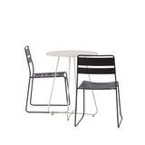 Bacong Cafetable Steel – béžová / kulatá ø60** + jídelní židle Lina – černá _2
