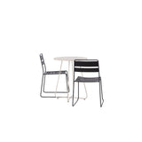 Bacong Cafetable Steel – béžová / kulatá ø60** + jídelní židle Lina – černá _2
