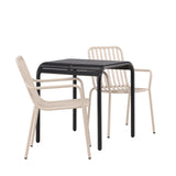 Borneo Cafetable Aluminium - Black / Kvadrat 70*70* +Peking Jídelní židle Aluminium - Béžová / _2