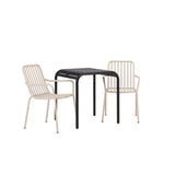 Borneo Cafetable Aluminium - Black / Kvadrat 70*70* +Peking Jídelní židle Aluminium - Béžová / _2
