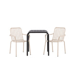 Borneo Cafetable Aluminium - Black / Kvadrat 70*70* +Peking Jídelní židle Aluminium - Béžová / _2