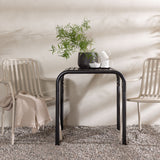 Borneo Cafetable Aluminium - Black / Kvadrat 70*70* +Peking Jídelní židle Aluminium - Béžová / _2