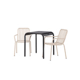 Borneo Cafetable Aluminium - Black / Kvadrat 70*70* +Peking Jídelní židle Aluminium - Béžová / _2