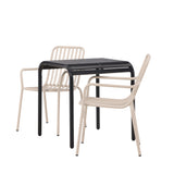 Borneo Cafetable Aluminium - Black / Kvadrat 70*70* +Peking Jídelní židle Aluminium - Béžová / _2
