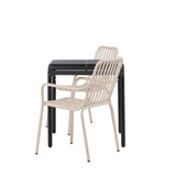 Borneo Cafetable Aluminium - Black / Kvadrat 70*70* +Peking Jídelní židle Aluminium - Béžová / _2
