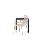 Borneo Cafetable Aluminium - Black / Kvadrat 70*70* +Peking Jídelní židle Aluminium - Béžová / _2