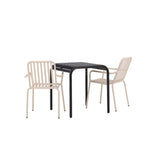 Borneo Cafetable Aluminium - Black / Kvadrat 70*70* +Peking Jídelní židle Aluminium - Béžová / _2