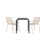 Borneo Cafetable Aluminium - Black / Kvadrat 70*70* +Peking Jídelní židle Aluminium - Béžová / _2