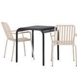 Borneo Cafetable Aluminium - Black / Kvadrat 70*70* +Peking Jídelní židle Aluminium - Béžová / _2