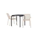Borneo Cafetable Aluminium - Black / Kvadrat 70*70* +Peking Jídelní židle Aluminium - Béžová / _2