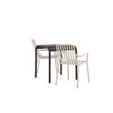 Borneo Cafetable Aluminium - Black / Kvadrat 70*70* +Peking Jídelní židle Aluminium - Béžová / _2